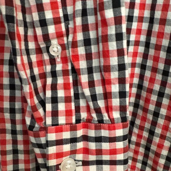 NC State “Horn Legend” Gingham Button-Down Shirt Men’s Small – Red Black White - Picture 7 of 7